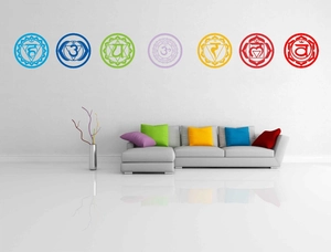 Mandala Seven Chakra vinyl wall stickers for yoga meditation room home decor