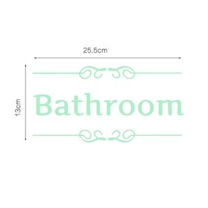 Sticker mural de salle de bain fluorescent en vinyle avec fleurs, 25,5 x 13 cm