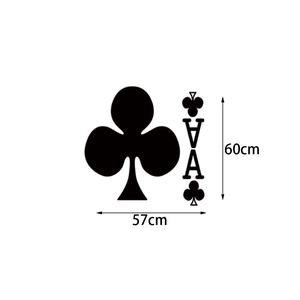 Playing card Ace of Clubs wall sticker 57x60cm black minimalist door art decor