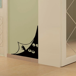 Sticker mural monstre dessin animé drôle avec yeux créatifs pour décor DIY