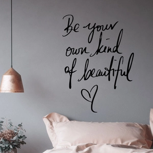 Sticker Mural Citation Be Your Own Kind Of Beautiful Amovible PVC Minimaliste Cœur Décoration Pour Chambre À Coucher