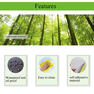 Macro view showing waterproof, oil-proof features and self-adhesive back of 3D stair stickers