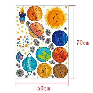 Vista detallada de pegatinas de pared de espacio con medidas de 50cm por 70cm
