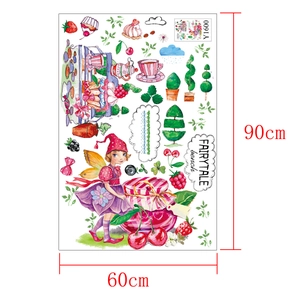 Detail view of fairytale wall stickers with dimensions 60x90cm and magic plant motifs