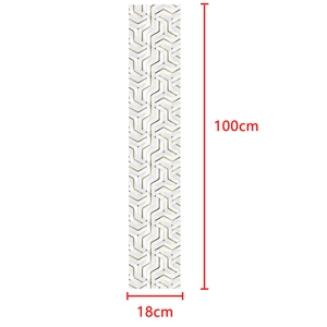 Self-adhesive 3D geometric tile stair stickers in white and gold, 100x18cm set