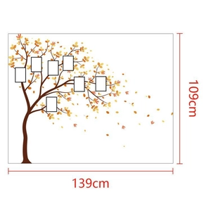 Guide des dimensions du sticker mural arbre d'automne, largeur 139cm et hauteur 109cm
