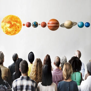 Detailed solar system wall stickers showcasing planets with vivid textures and colors