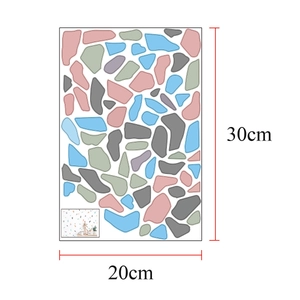 Modern 20x30cm wall sticker sheet with multi-color geometric stone shapes for home DIY decor