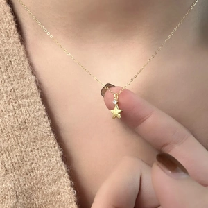 Collier Minimaliste en Acier Inoxydable Avec Pendentif Étoile en Argent Sterling 925 Brossé Bijoux Pour Femmes