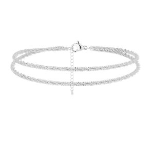 Elegantes goldfarbenes zweilagiges Gliederketten-Armband mit verstellbarem Verschluss