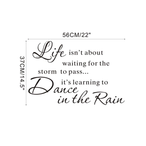 Vinilo decorativo con frases inspiradoras para salón, 56cm x 37cm pegatina de pared negra