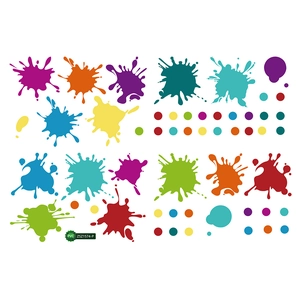 Colorful paint splash wall stickers for kids room made of waterproof PVC material