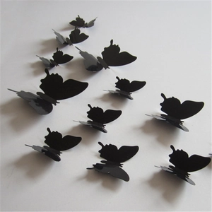 3D Butterfly Wall Stickers Black PVC Butterfly Decals For Living Room Bedroom Party DIY Wall Art Decor Modern Home Decoration