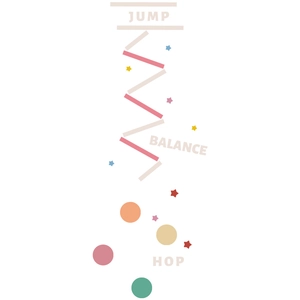 Kids hopscotch floor decals for indoor jump and balance training game with colorful stars