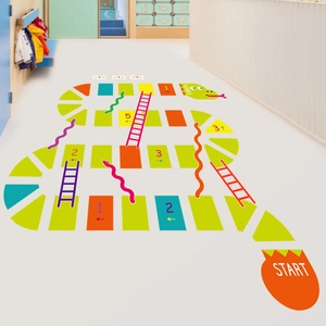 Stickers de sol interactifs Serpent et Échelles pour chambre d'enfant et salle de jeux