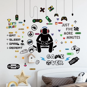 Gamer Zone Spielecontroller Wandtattoo PVC Selbstklebend Wandaufkleber Für Jungen Schlafzimmer Gaming Zimmer Dekor Wandbild