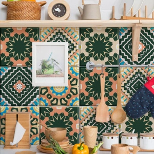 Adesivi per piastrelle in stile mandala impermeabili per paraschizzi cucina e casa