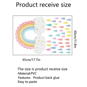 Regenbogen Wandsticker Set Abmessungen 30x45cm aus selbstklebendem PVC-Material