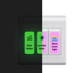 Glow-in-the-dark stickers for stair, corridor and store room light switches