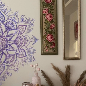 Böhmischer lila Mandala Lotus Wandaufkleber für Wohnzimmer und Schlafzimmer Dekor