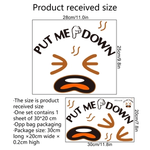 Funny Put Me Down toilet seat stickers with cartoon faces for bathroom wall decoration