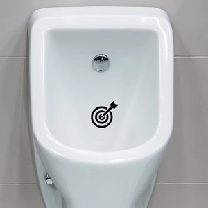 Black target bullseye wall decal for men's urinal and toilet training stickers