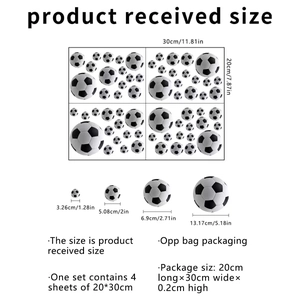 Lot de stickers muraux football créatifs de plusieurs tailles pour décoration intérieure