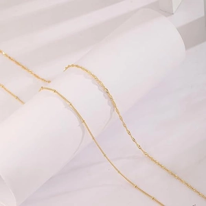 Cadena de satélite minimalista chapada en oro y cadena de cintura para playa de verano
