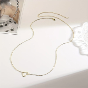 Böhmische goldene Bauchkette mit Herz-Anhänger und verstellbarem Verschluss für Damen