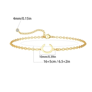 Minimalistische Roestvrij Staal Vergulde Initial Letter Armband Voor Vrouwen Zirkonia Bedeltje Verstelbare Sieraden Ketting Cadeau