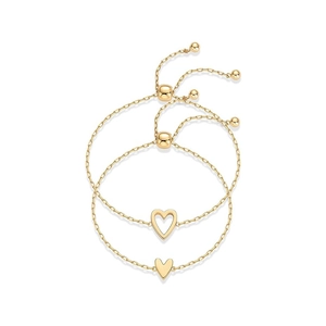 Stainless Steel Heart Bracelet For Women Adjustable Bolo Slider Gold Silver Hollow Solid Love Heart Charm Jewelry Gift