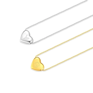 Minimalistische Herz-Alphabet-Anhänger aus 18K Gold und Silber mit Box-Ketten