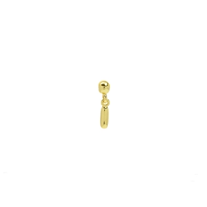 Vertical bubble style alphabet pendant in 18k gold plated copper with polished finish