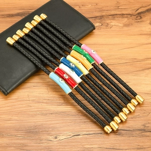 Pulsera de cuero para hombre con colgante de ojo turco y cierre magnético dorado