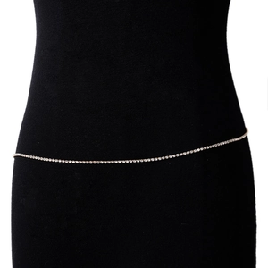 Sexy Strass Gold Körperkette für Damen Taille Schmuck für Sommer Bikini Styling