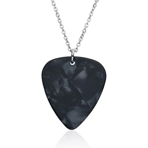 Stainless Steel Guitar Pick Pendant Necklace And Earrings Marble Texture Rock Music Jewelry For Men Women Trend Accessories