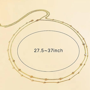 Sexy Double Layer Copper Waist Chain For Women Metal Sequin Bead Adjustable Body Chain Retro Beach Street Fashion Jewelry