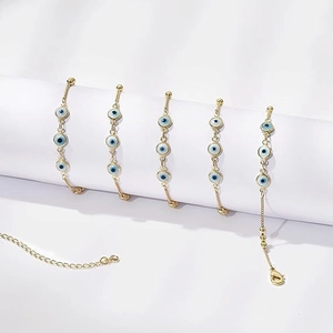 Chaîne de Taille Ajustable en Or Sexy pour Femmes Alliage Perles Mauvais Œil Chaîne de Corps Bohémienne Été Plage Bikini Bijoux de Ventre