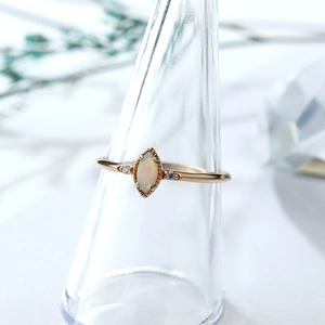 Vintage Marquise Cut Natural Australian Opal Ring 925 Sterling Silver Gold Plated Gemstone Ring For Women Elegant Jewelry
