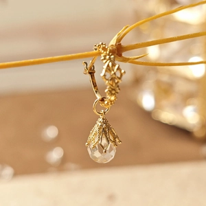 Vintage 925 zilveren vergulde holle waterdruppel oorbellen voor elegante vrouwen