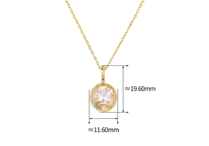 Détail du pendentif en argent S925 avec des dimensions de 19,60 mm par 11,60 mm