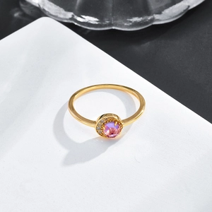 14k Vergoldet 925 Sterlingsilber Brasilianischer Amethyst Zirkon Mond Ring Vintage Hofstil Edelstein Fingerring Für Damen