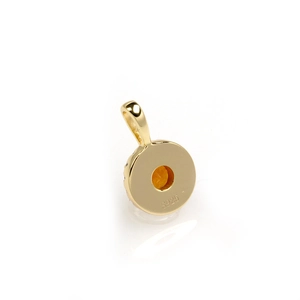 S925 Sterling silver pendant with orange garnet and zircon micro-inlay finish