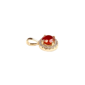 Elegant S925 sterling silver necklace pendant with orange garnet and zircon halo