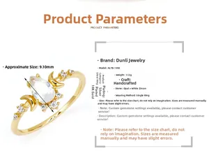 Detail showing 9.10mm teardrop opal stone with star moon motifs in 14K gold plated silver