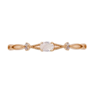 925 Sterling Silver Ring For Women Natural Moonstone Zirconia Oval Gemstone Ring Retro Gold Plated Milgrain Jewelry Finger Ring Gift