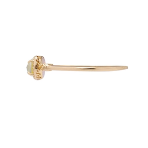 Anillo de plata S925 con cristal amarillo y piedra de concha en baño de oro