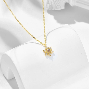 925 Sterlingsilber Vergoldet Stern Halskette Ohrstecker Mit Natürlichem Afrikanischem Opal Weißem Zirkonia Damen Schmuck