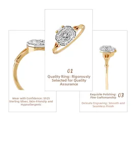 Detaillierte Ansichten des Vintage S925 Sterlingsilberrings mit zweifarbigem Design