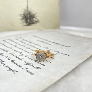Vintage Barock Ring-Set in Silber und Gold mit filigranen Mustern und Pflanzenmotiven